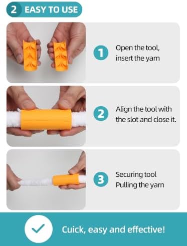 Chunky Yarn Fluffer Tool — Professional Yarn Fluffing and Restoring Tool, Suitable for Chunky Yarn and Chenille Yarn; an Essential Accessory for Hand Knitting and Crochet Blankets, Orange
