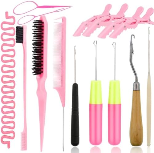 Nalexmi Crochet Hooks for Hair, 15-Piece Styling Kit for Braiding and Extensions