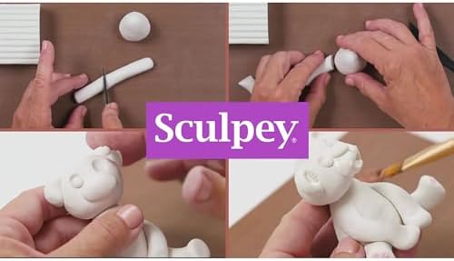 Sculpey 439309 Polyform III Polymer Clay 8 Oz: White | Non-toxic and flexible molding material for jewelry, DIY home decor, figurines, and mixed media craft projects for kids