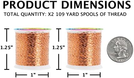 Mandala Crafts Metallic Copper Embroidery Floss for Sewing, 218 Yard Spool