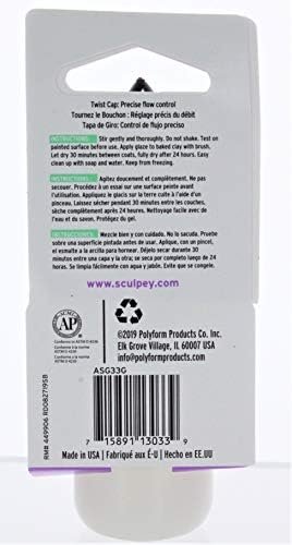 Sculpey® Gloss Glaze, Non Toxic, 1 fl oz. bottle with precise flow twist cap. Will add a glossy finish to your baked polymer oven-bake clay creations!