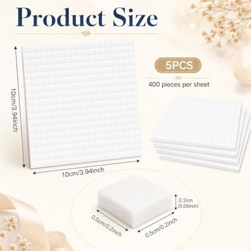 2000 Pcs 5 Sheets Foam Squares Double Sided Foam Tape