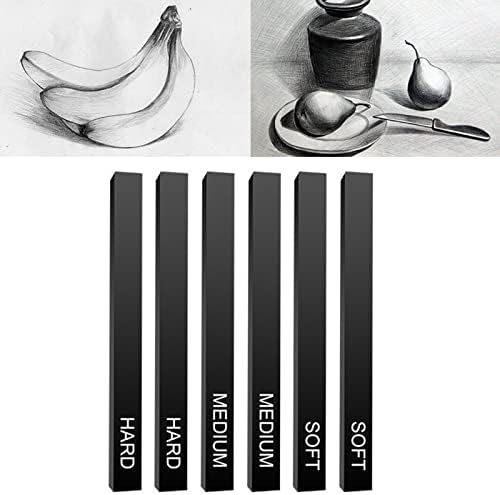 Artists Compressed Charcoal Sticks Square Black Coal Sticks Sketch Art Supplies for Drawing Sketching Shading Tool 6 PCS Artist Charcoal Sticks Black for Drawing Sketching Fine Art Soft
