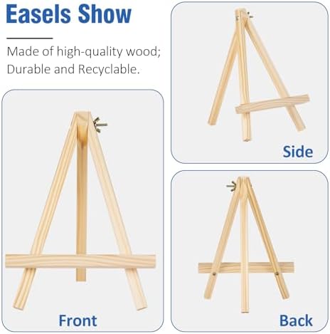 Falling in Art 24 Pack 10 Inch Mini Wooden Display Easels