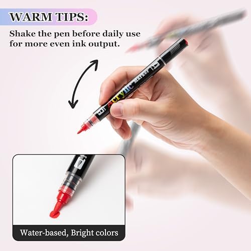 Linbsunne 48 Colors Markers Dual Tip Art Marker Set for Book Drawing, Coloring Illustrations, Ceramics, Card making, Note taking Planner