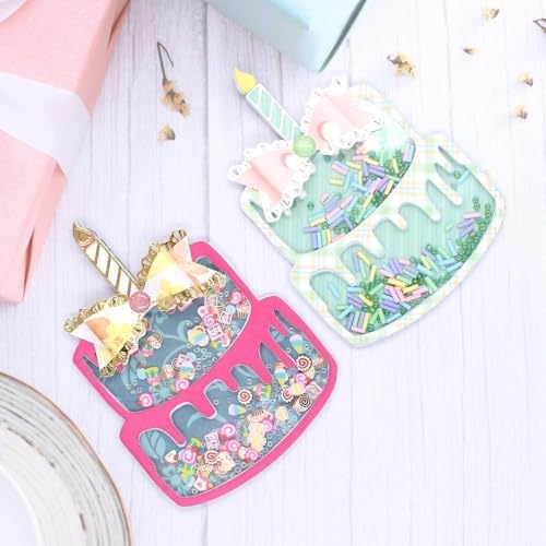Lapoo 3D Backgrounds Frame Metal Cutting Die for Scrapbooking, New Cutting Dies DIY Album Card Making Decor Paper Craft Metal Die Cuts Party Wedding Decorations (Double-Layer Cake 4.8 x 3.3 in)