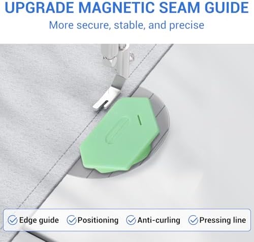 3Pcs Magnetic Seam Guide for Sewing Machine, Multifunctional Polygonal Hemmer Guide with Scale, Universal Sewing Accessories and Supplies (Polygonal Seam Guide)