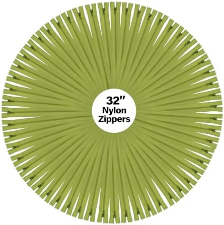 Mandala Crafts 40 PCs Dill Green Closed-End 32 in Nylon Zippers for Sewing
