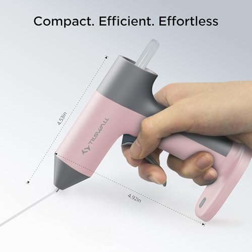 Tilswall Cordless Hot Glue Gun W106 with 30s Fast Preheating Pink