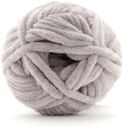 Loops & Threads Sweet Snuggles Yarn - Yarn for Knitting, Crochet, Weaving, and Arts & Crafts - Gray, Polyester, 8.8 oz