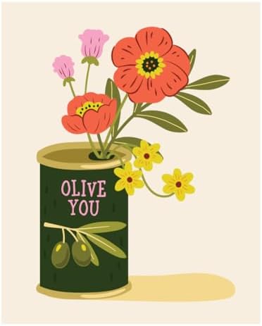 Pink Picasso Paint by Number Kit, All Ages, 8x10, Olive You | Mid Century Modern Collection, Acrylic Paints and Brushes included, Pre-printed high quality canvas, DIY art kit, Gift-ready