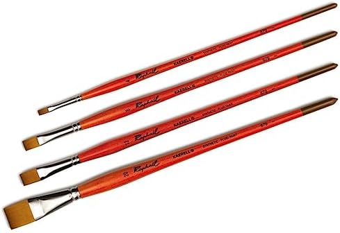 Raphael Kaerell Long Handle Oil & Acrylic Brush, Flat, Size 04