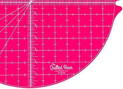 The Quilted Bear Rotating Cutting Mat - Circular 14" x 14" Self Healing 360° Rotating Craft Cutting Mat with Innovative Locking Mechanism for Quilting, Sewing, Dressmaking & Crafts (Pink)
