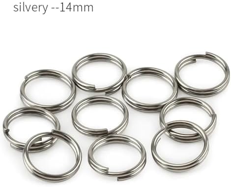 10Pcs Titanium Alloy Split Key Rings, Mini Keyrings Keychain, Sliver 14mm