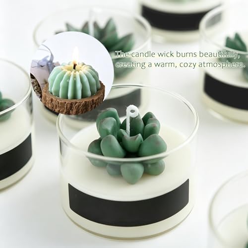 EuTengHao Succulent Resin Mold 3D Silicone Plant Flower Mold with Candle Cups Candle Wicks for Epoxy Resin Wax Clay Casting Home Decor, Garden Crafts, DIY Art Projects