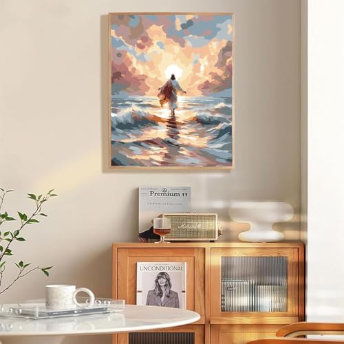 EIBEILI Jesus Paint by Numbers Kit for Adults,DIY Wall Decor