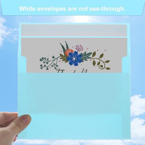 50 Packs Blue 5x7 Envelopes, Blue Envelopes 5x7, A7 Invitation Envelopes Self Seal for Weddings, Invitations, Photos, Greeting Cards, Mailing