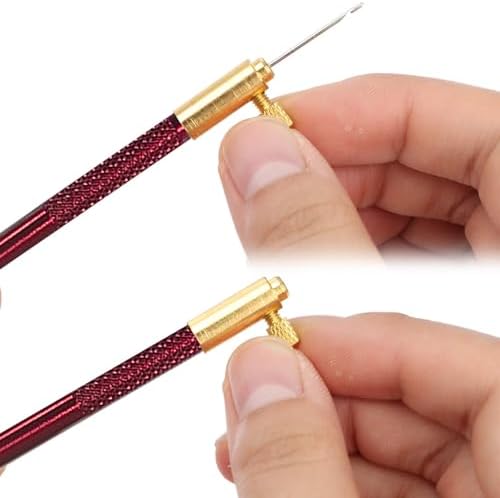 Haomian Tambour Hook with 3 Needles Embroidery Beginner Kit with Needles Scissors, Embroidery Beading Needle Tools Kit Premium DIY Sewing Supplies for Handcraft Enthusiasts Starter Projects