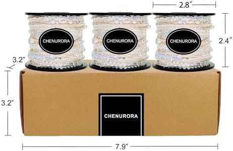 Hand-Blended Multifiber Multicolored Fancy Yarn with Beads for Knitting Crocheting Crafts DIY, Set of 3 Rolls (Beige)
