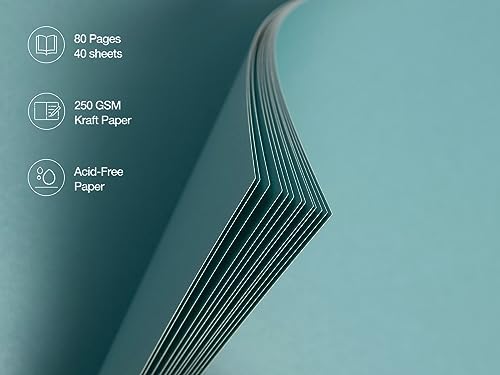 potricher 12 x 12 Inch Large DIY Scrapbook Photo Album 80 Pages, Blue | Thick Kraft Paper Scrap Book Photo Albums, Memory Book for Wedding, Anniversary, Baby, Family, Travel, DIY Projects