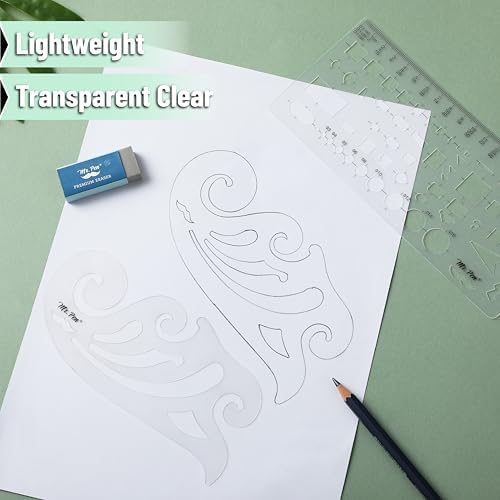 Mr. Pen- Geometric Drawing Template, 2 pcs, French Curve, Plastic Template