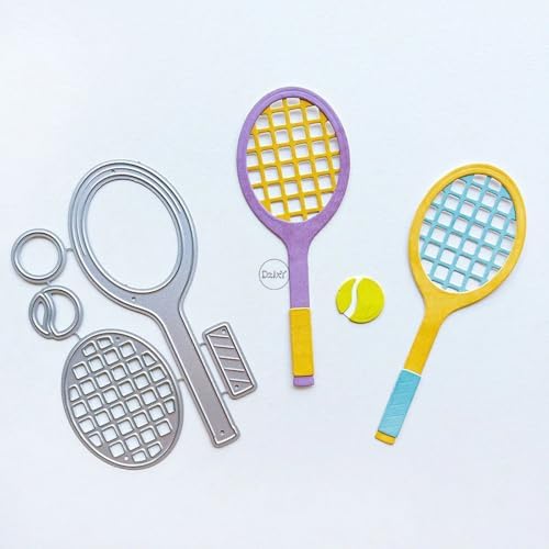 Patchwork Tennis Racket and Ball Metal Cutting Dies for Card Making