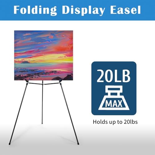 Falling in Art 70" Adjustable Aluminum Display Easel Stand, Holds 20 lbs