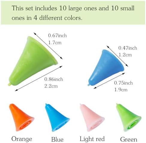LOKUNN 20 PCS Knitting Needles Point Protectors 2 Sizes Needle Tip Stoppers