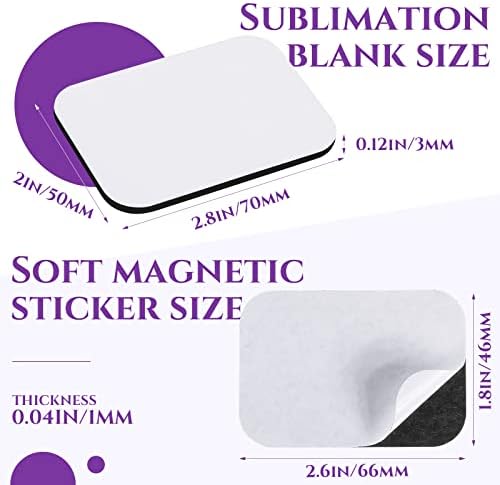 Xuhal 96 Pack Thick Sublimation Magnet Blank Bulk Refrigerator Magnet