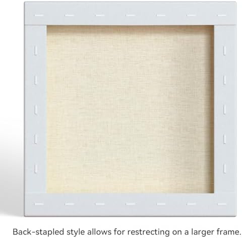 PHOENIX 12x12 Inch 2 Pack Museum Canvas - 2 3/8 Inch Thick Porfile Deep Stretched Canvas for Painting 100% Cotton 11 Oz. Gesso Primed White Blank Professional Canvas Oil & Acrylic Paints