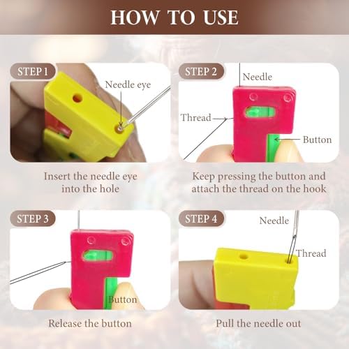 Automatic Needle Threader,New Sewing Machine Needle Threader,Sewing Needle Threaders,Plastic Needle Threaders,Automatic Needle Threading Device (12 PCS)