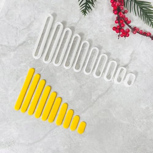 Xaekicr 10PCS Polymer Clay Cutters Oval Bar Shapes | Multi Size Clay Cutters for Earrings Making | Geometric Clay Earring Cutters | Polymer Clay Tools for DIY Crafts
