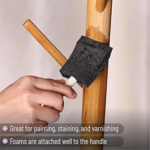 Bates Foam Paint Brushes, 120 Pack, 1" & 2", Sponge Brushes for Painting, Staining, and Mod Podge - Paint Sponges