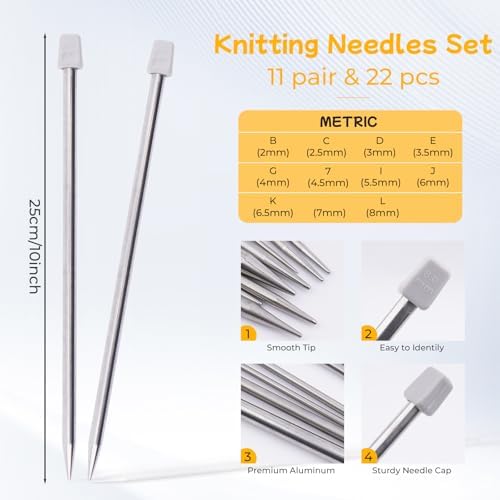 Weabetfu 56Pcs Knitting Needles Set with Tote Bag for Beginners