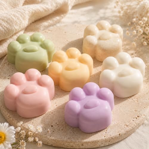 2Pack Cat Paw Silicone Soap Mold Cat Paw Handmade Soap Making Mold 3D Cat Paw Silicone Mold Cat Paw Mold Non-Stick Handmade Soap Mold for Soap Candle Lotion Bath Bombs Resin Wax Cake Chocolate Candy