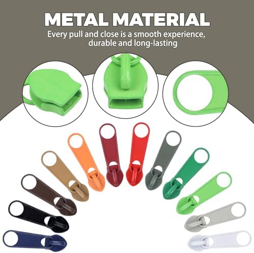 DOITEM Zipper Repair Kit - 5# Zipper Pull Rescue Kit for Clothing, Jackets, Purses, Luggage, Backpacks
