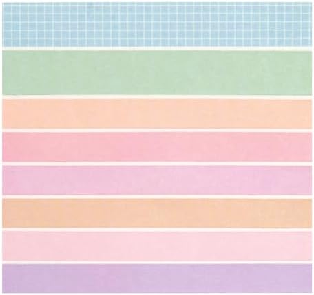 YUBBAEX 8 Rolls Basic Washi Tape Set Solid Color Grid Masking Decorative Tapes for Arts, DIY Crafts, Journals, Planners, Scrapbooking, Wrapping (Rainbow)