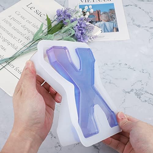 Gartful 7 Inch Large Letter Molds for Resin, 3D X Capital Alphabet Epoxy Resin Mold, A to Z Thick Resin Letter Molds for Making Letters, Word Sign Art, DIY Crafts, Making Cake, Party Home Decor