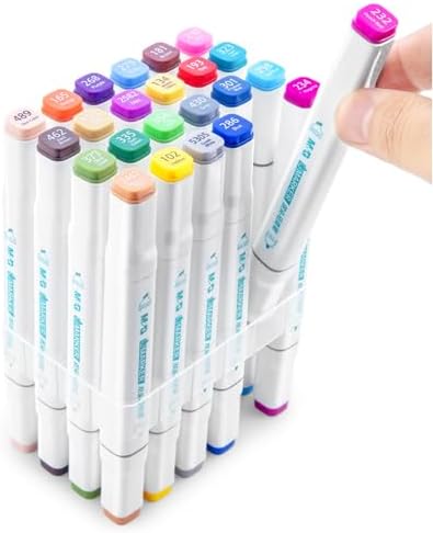 M&G Fine & Broad Dual Tip Art Markers, 24 Colors Water-Based Art Markers,Stocking Stuffers,Christmas Gift Idea for artists -Art Supplies