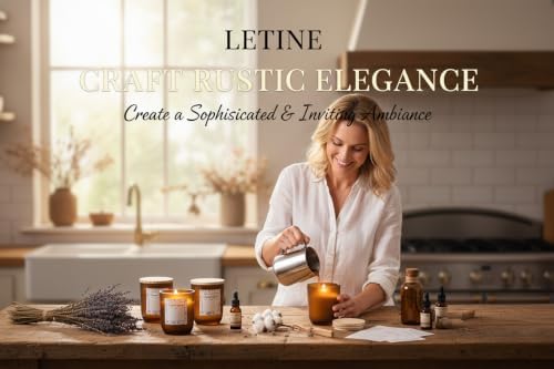 LETINE 12PCS Matte Amber Glass Candle Jars 8oz with Lids - Multi-Purpose Frosted Candle Containers for DIY Candle Making, Herb Storage, Sugar Scrubs, Perfect for Bridesmaids Gifts & Wedding Favor