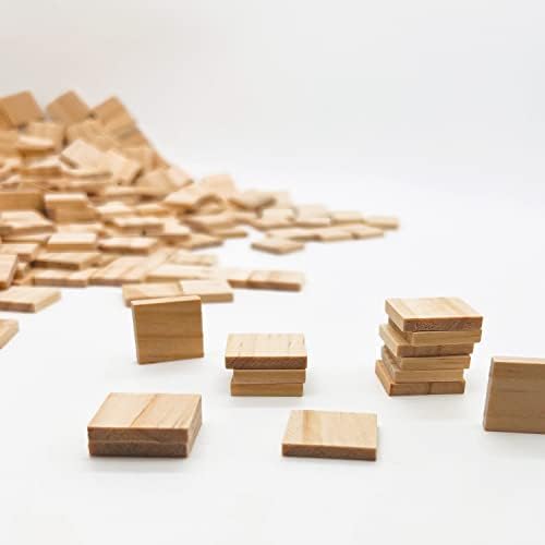 XYSMZM 400 Pcs Wood Blank Letter Tiles, Blank Wooden Pieces | Wooden Blank Scrabble Tiles for DIY Craft Supplies Decoration