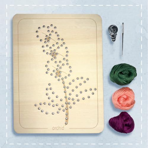 Wooden Flower Lacing Embroidery Kits for Beginners, Set of 5 Learn-to-Stitch Craft Boards, Sewing & Embroidery Art Kits for Kids Ages 8+, DIY Craft Projects, Educational Gifts, Party Favors (Winter)