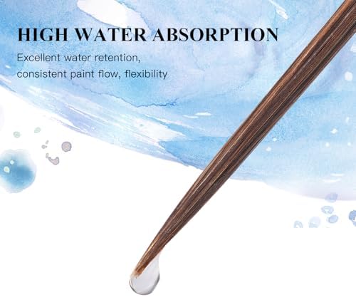Fuumuui Long Liner Brush, 5pcs Ox Ear Hair Liner Paint Brush Set for Filling Corners, Marking, Outlining, Creating Edge Borders - Watercolor Acrylic Oil