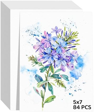 84 Sheets Watercolor Paper 5x7, 110lb/230gsm Cold Press Watercolor Paper
