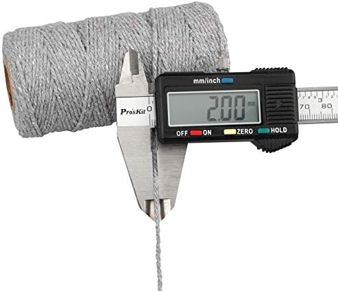 jijAcraft Gray Twine String, 328 Feet Soft Cotton Butcher Twine String for Gift Wrapping, DIY Crafts, Cooking, Home Decoration String, Art Gardening, Package