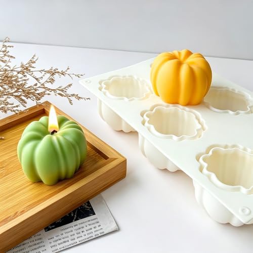 6 Cavity 3D Pumpkin Silicone Chocolate Mold for Halloween fall home decor