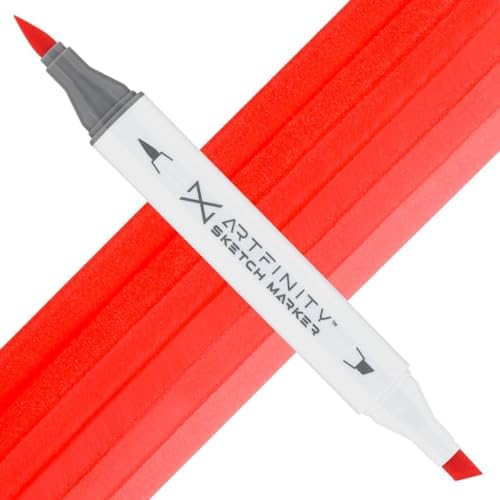 Artfinity Sketch Markers - Fluorescent Red FR1, Vibrant, Professional, Dye-Based Alcohol Markers for Artists, Drawing, Travel, & More