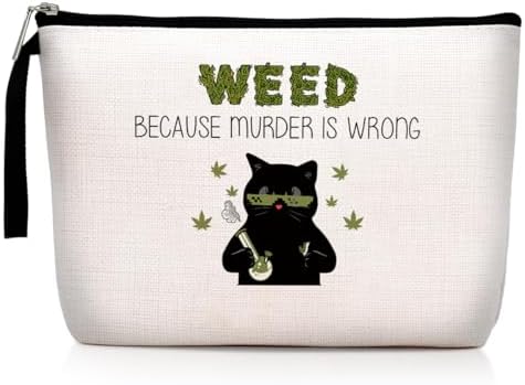 Hanamiya Na Funny Weed Leaf Makeup Bag Zipper Pouch Travel Bag