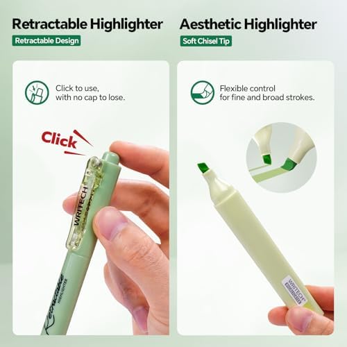 WRITECH Gel Pens Journaling Highlighters: Green Pastel All-in-One Set 8ct