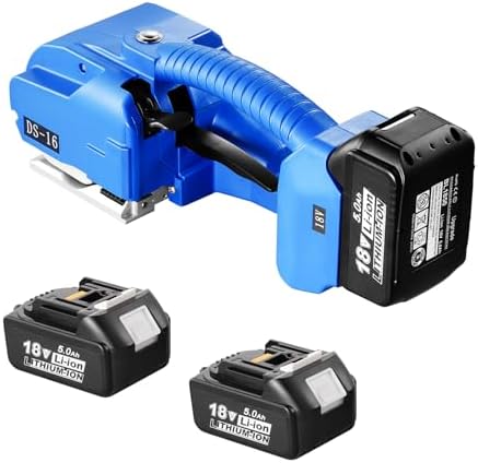 VEVOR Electric Strapping Machine, for 0.35"-0.63" PP PET Straps, Portable Electric Banding Tool with Digital Display, 2 x 5000mAh Battery Powered Automatic Strapping Tool for Packaging Box Pallet